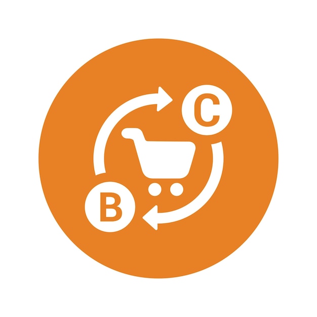 Icono de compra y venta Vector de color naranja EPS