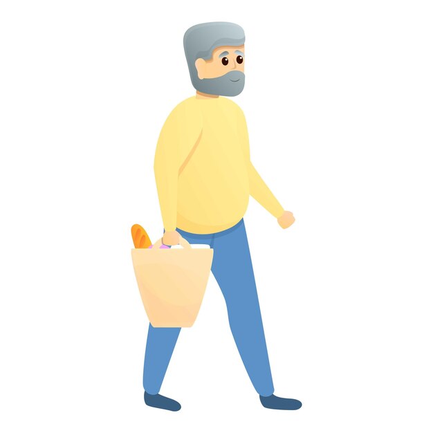 Icono de compras del abuelo Icono vectorial de compras delabuelo para diseño web aislado en fondo blanco