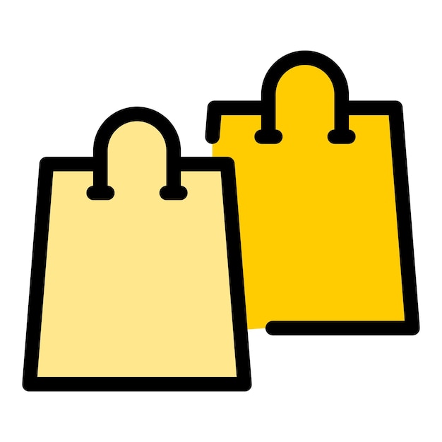 Icono de compras Contorno de compras Icono vectorial de color plano aislado
