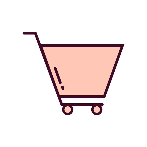 Icono de compras Ilustración vectorial de compras Icono de color lineal
