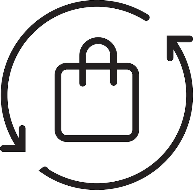 Icono de compras en línea compra símbolo de compras contorno estilo ilustración diseño vectorial