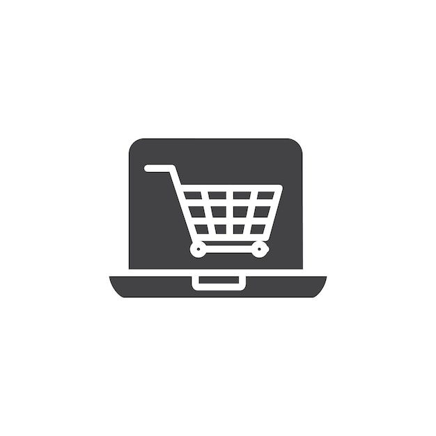 Ícono de compras en línea Marca de símbolo en estilo llenado