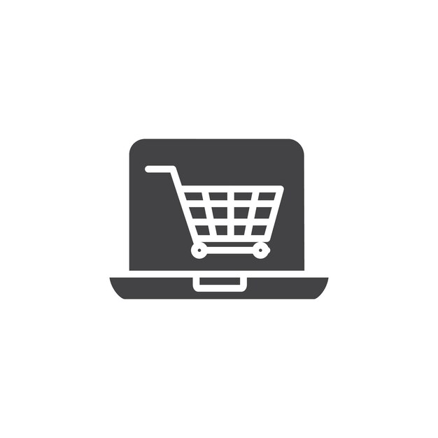 Ícono de compras en línea Marca de símbolo en estilo llenado