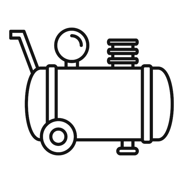 Icono de compresor de aire de cilindro Icono de vector de compresor de aire de cilindro de contorno para diseño web aislado sobre fondo blanco