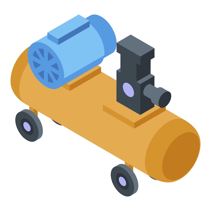 Vector icono de compresor de aire de coche isométrico de icono de vector de compresor de aire de coche para diseño web aislado sobre fondo blanco