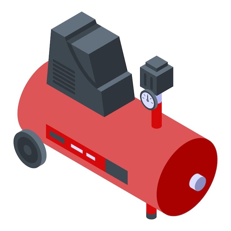 Vector icono de compresor de aire de pintura isométrico de icono de vector de compresor de aire de pintura para diseño web aislado sobre fondo blanco
