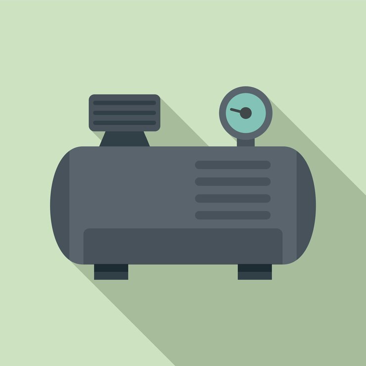 Vector icono del compresor de aire del tanque ilustración plana del icono de vector del compresor de aire del tanque para diseño web