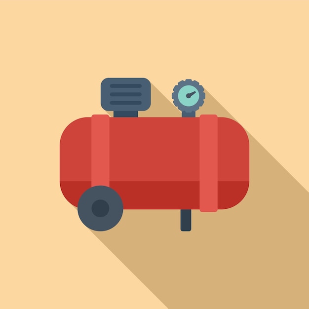 Icono de compresor industrial vector plano Bomba tanque Motor eléctrico