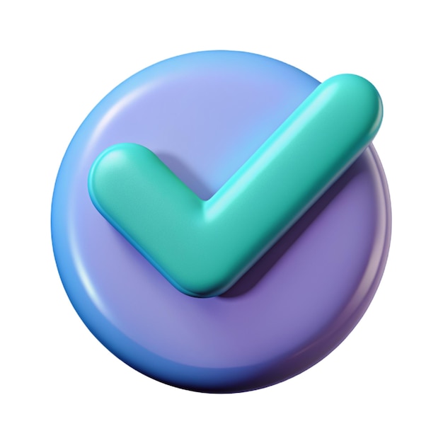 Vector el icono de comprobación 3d