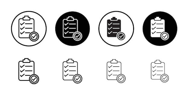 Icono de comprobación de calidad Ilustración plana de línea delgada