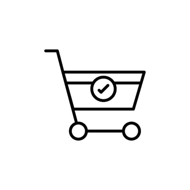Icono de comprobación del carrito de compras perfecto para el comercio electrónico y minorista