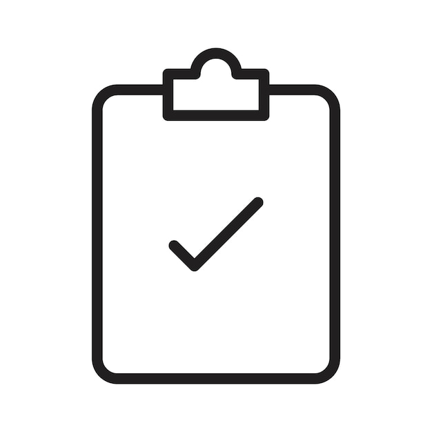 El icono de comprobación del portapapeles es un contorno delgado simple
