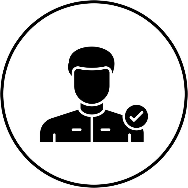 El icono de comprobación del vector se puede utilizar para el conjunto de iconos de inmigración