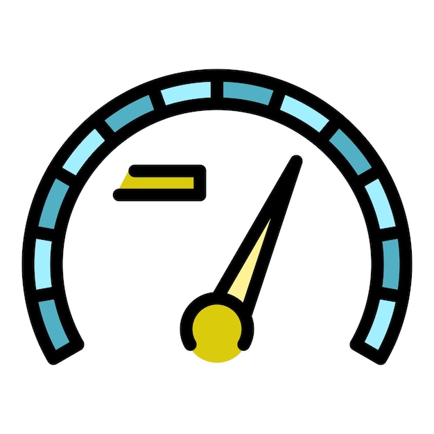 Icono de comprobación de la velocidad de Internet Contorno del icono de comprobación del vector de velocidad de Internet Color plano aislado