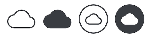 El icono de la computación en la nube es el contorno del logotipo vectorial