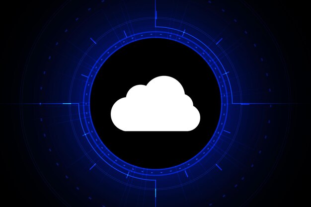 Ícono de la computación en la nube y la tecnología cibernética