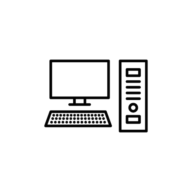 Icono de computadora aislado en fondo blanco
