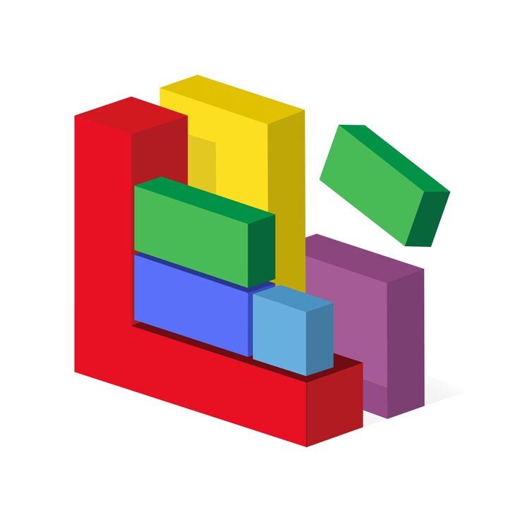 Vector icono de computadora de archivo volumétrico de desfragmentación aislado sobre fondo blanco carpeta de color