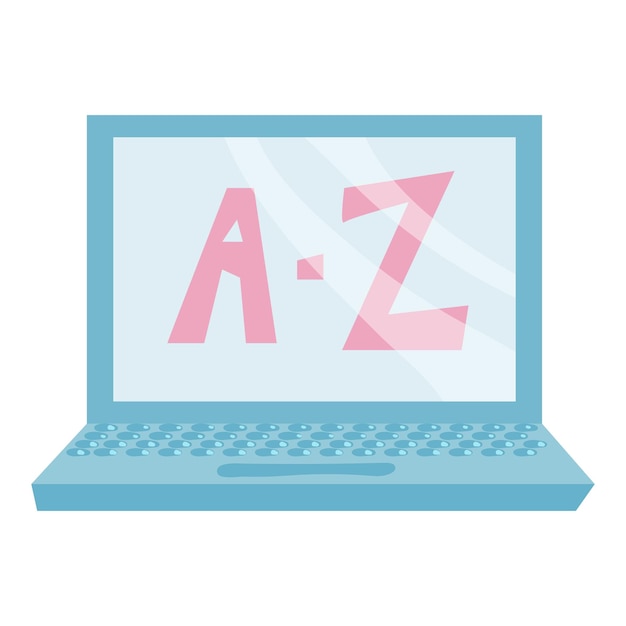 Icono de computadora AZ Ilustración de dibujos animados del icono de vector de computadora AZ para web