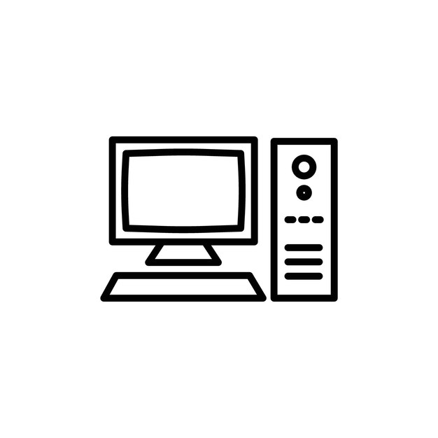 Icono de computadora de escritorio perfecto para tecnología y servicios de TI