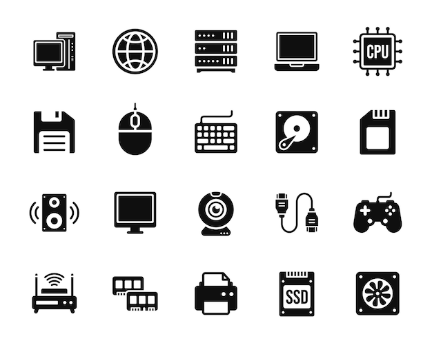 El icono de la computadora está aislado sobre un fondo blanco