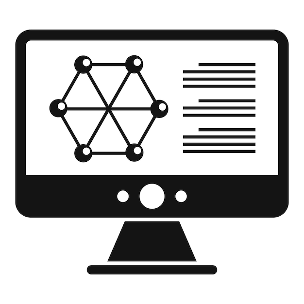 Icono de computadora de nanotecnología Ilustración simple del icono de vector de computadora de nanotecnología para diseño web aislado sobre fondo blanco