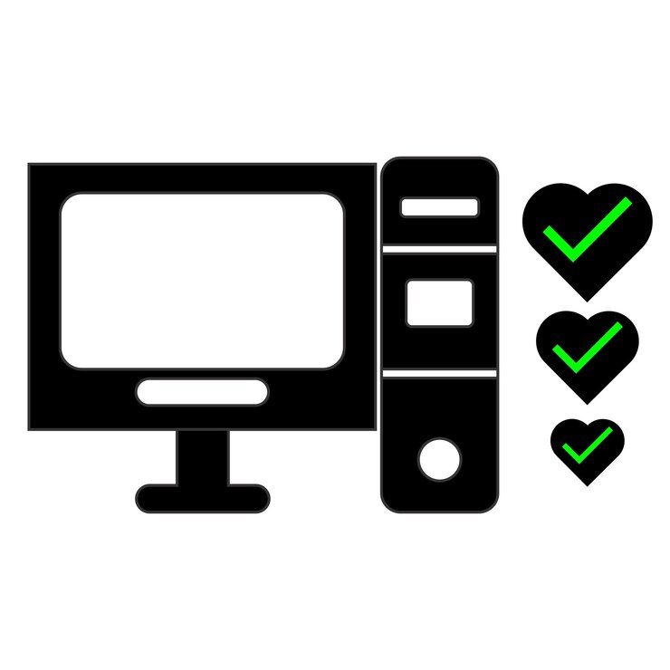 Vector icono de computadora o computadora portátil con lista de verificación