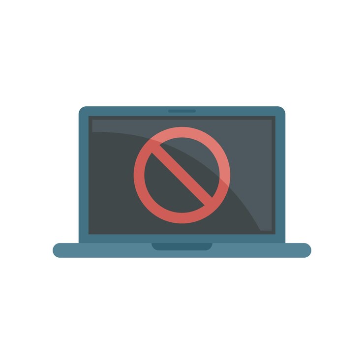 Vector icono de computadora portátil bloqueado vector plano bloquear datos cripto digital aislado
