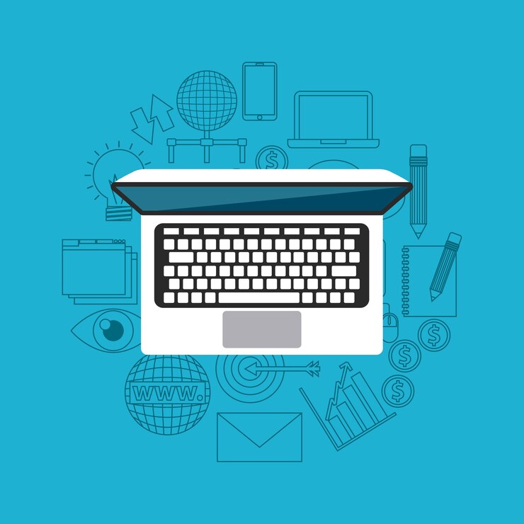 Vector icono de la computadora portátil. diseño de tecnología. gráfico vectorial