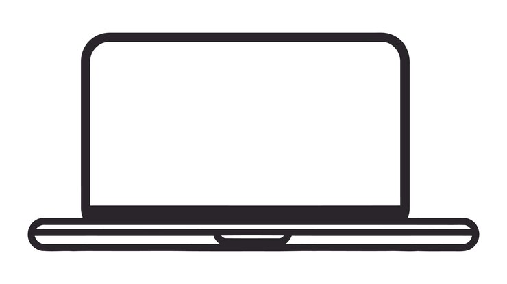 Vector icono de computadora portátil en estilo moderno y plano aislado en fondo gris símbolo de computadora para el logotipo de vector de diseño de sitio web