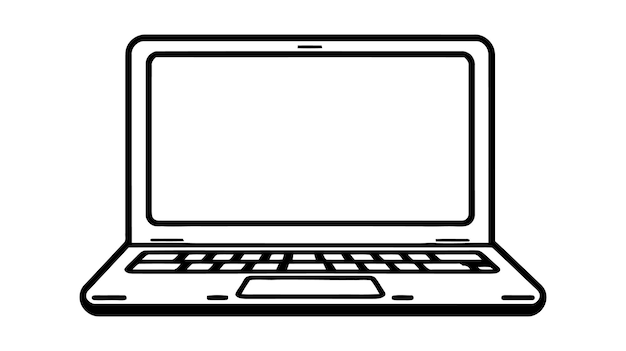 Icono de computadora portátil en estilo moderno y plano aislado en fondo gris Símbolo de computadora para el logotipo de vector de diseño de sitio web