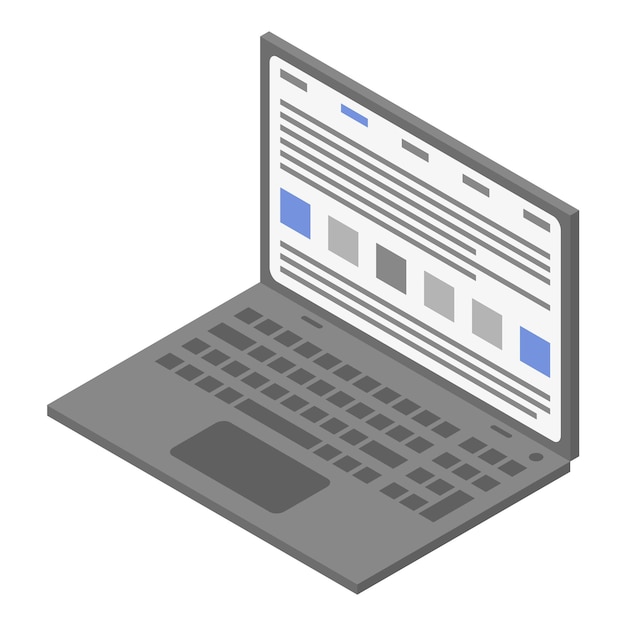 Icono de computadora portátil de laboratorio Isométrico del icono de vector de computadora portátil de laboratorio para diseño web aislado sobre fondo blanco