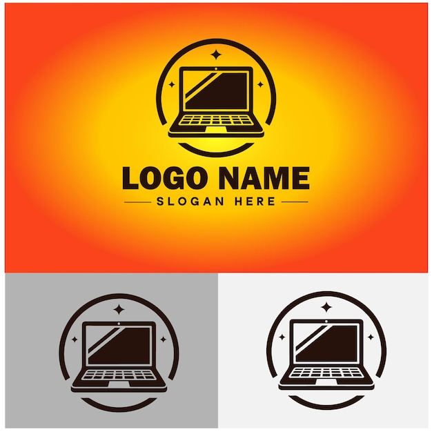 Vector el icono de la computadora portátil laptop repair diseño de sitio web logotipo de la aplicación ui moderno logotipo vectorial de negocio plano