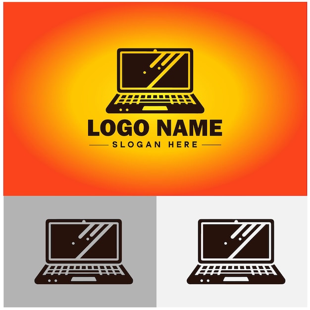 Vector el icono de la computadora portátil laptop repair diseño de sitio web logotipo de la aplicación ui moderno logotipo vectorial de negocio plano