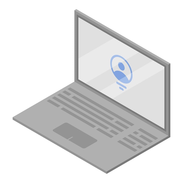 Icono de computadora portátil de negocios Isométrica del icono de vector de computadora portátil de negocios para diseño web aislado sobre fondo blanco