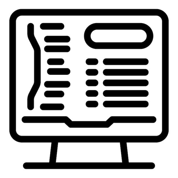 Icono de la computadora que muestra líneas de código de programación