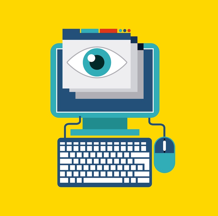 Vector icono de computadora y teclado. concepto de blog gráfico vectorial
