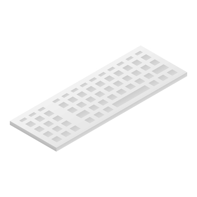 Icono de computadora de teclado Isométrico de icono de vector de computadora de teclado para diseño web aislado sobre fondo blanco