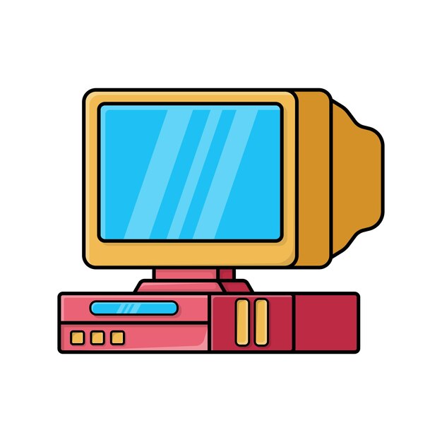 Icono de computadora Tecnología de aparatos electrónicos y tema electrónico Diseño aislado Ilustración vectorial