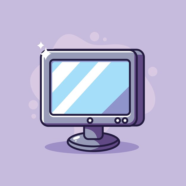 Ícono de computadora Tecnología informática y tema electrónico Diseño colorido Ilustración vectorial
