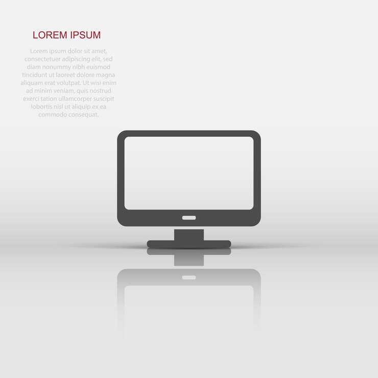 Vector icono de computadora de vector en estilo plano monitor muestra ilustración pictograma tv concepto de negocio