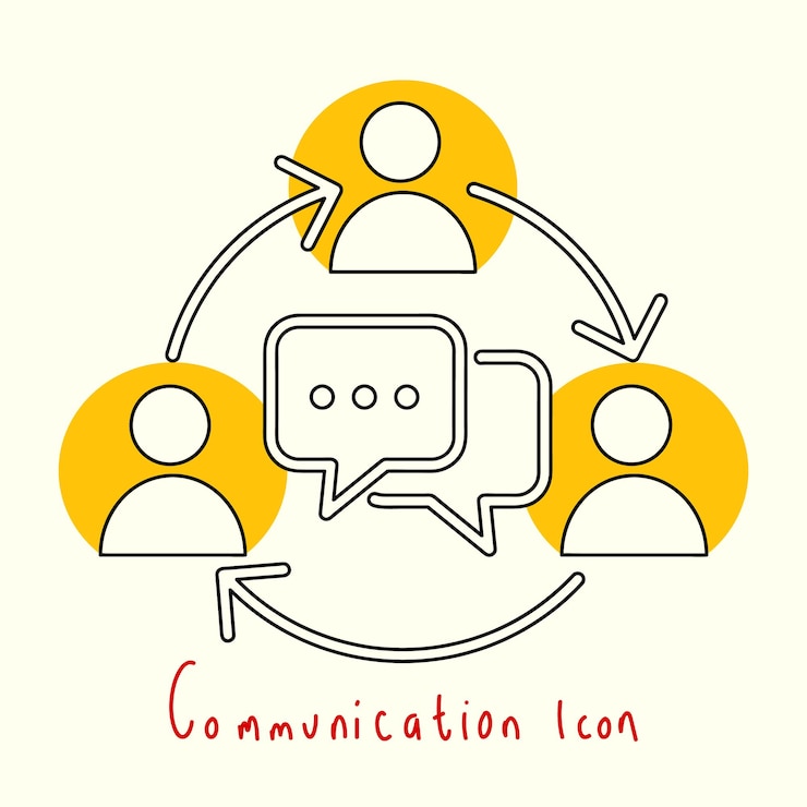Vector ícono de comunicación para la gestión de negocios con símbolo de burbuja de chat ilustración vectorial de signo