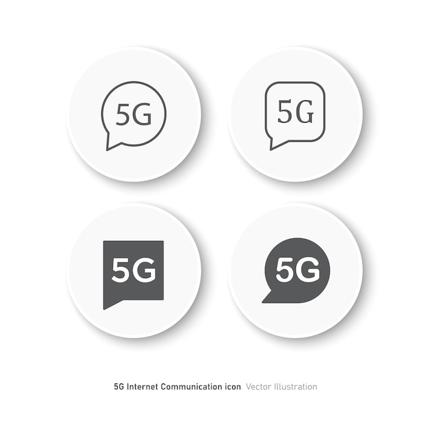 Icono de comunicación por Internet 5G Ilustración vectorial de señal de la red 5G