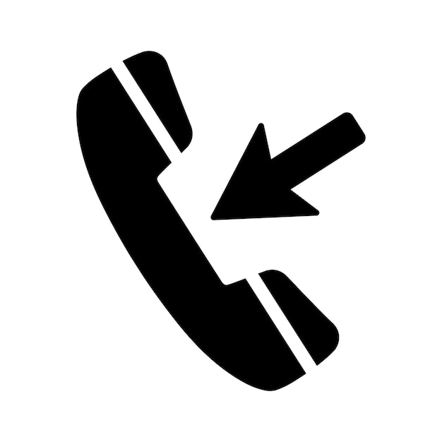 Ícono de comunicación de llamada entrante Gráficos vectoriales en negro