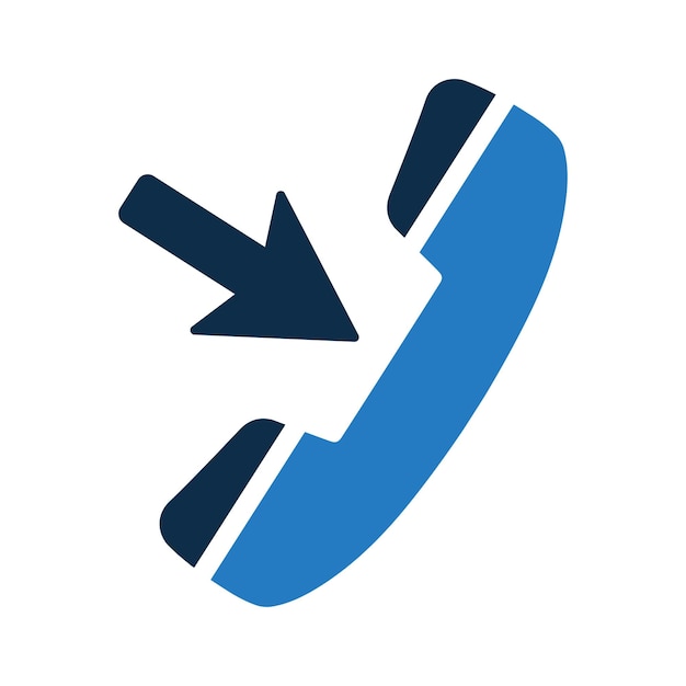 Ícono de comunicación de llamada entrante Vector de color sencillo
