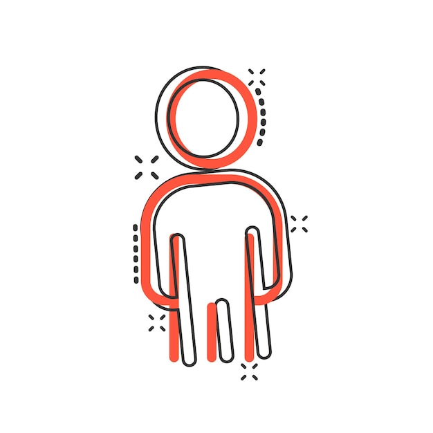 Icono de comunicación de personas en estilo cómic Ilustración de vector de dibujos animados de personas sobre fondo blanco Concepto de negocio de efecto de salpicadura de asociación