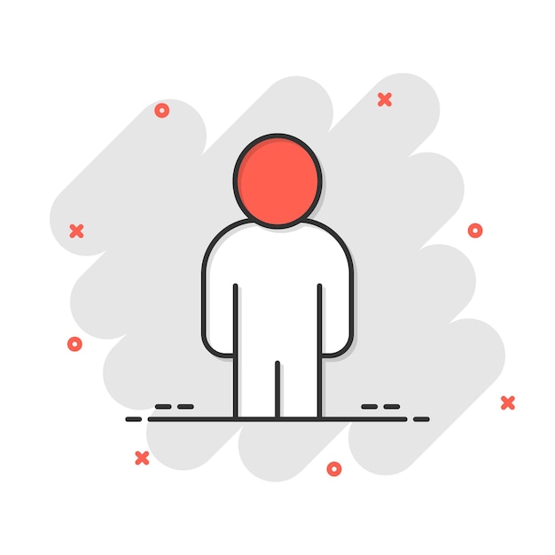 Icono de comunicación de personas en estilo cómic Ilustración de vector de dibujos animados de personas sobre fondo blanco Concepto de negocio de efecto de salpicadura de asociación