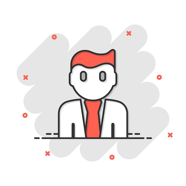 Icono de comunicación de personas en estilo cómico Ilustración de vector de dibujos animados de personas sobre fondo blanco Concepto de negocio de efecto de salpicadura de asociación