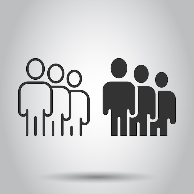 Icono de comunicación de personas en estilo plano Ilustración de vector de personas sobre fondo blanco Concepto de negocio de asociación