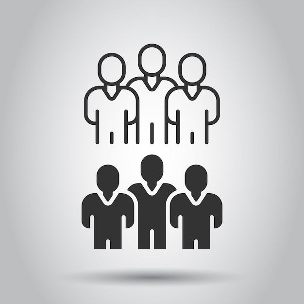 Icono de comunicación de personas en estilo plano Ilustración de vector de personas sobre fondo blanco Concepto de negocio de asociación
